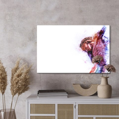 Obraz Na Płótnie Jezus Chrystus Na Krzyżu Canvas Naturalny 100x70 LB-2485-NC100-70