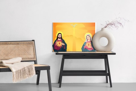 Obraz Na Płótnie Jezus I Maryja Panna Canvas Naturalny 100x70 LB-2477-NC100-70