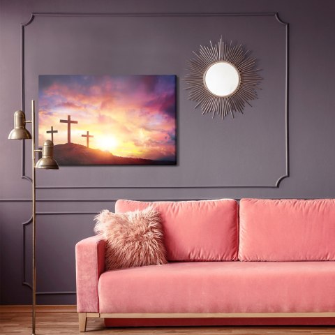 Obraz Na Płótnie Krzyże Na Wzgórzu Canvas Naturalny 100x70 LB-2547-NC100-70