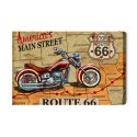Obraz Na Płótnie Motocykl Na Mapie Usa W Stylu Vintage Canvas Naturalny 100x70 LB-2804-NC100-70