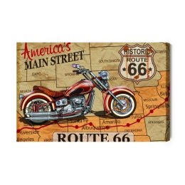 Obraz Na Płótnie Motocykl Na Mapie Usa W Stylu Vintage Canvas Naturalny 100x70 LB-2804-NC100-70