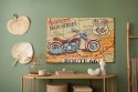 Obraz Na Płótnie Motocykl Na Mapie Usa W Stylu Vintage Canvas Naturalny 100x70 LB-2804-NC100-70