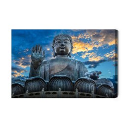 Obraz Na Płótnie Posąg Buddy W Klasztorze Po Lin Canvas Naturalny 100x70 LB-2484-NC100-70