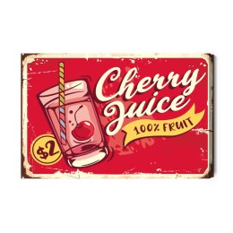 Obraz Na Płótnie Sok Wiśniowy I Napis Retro Canvas Naturalny 100x70 LB-2916-NC100-70