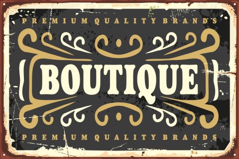 Obraz Na Płótnie Tablica Butikowa W Stylu Vintage Canvas Naturalny 100x70 LB-2906-NC100-70