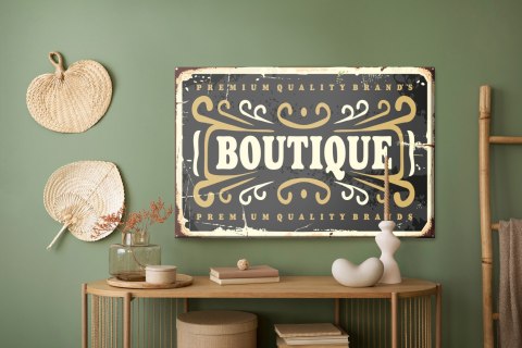 Obraz Na Płótnie Tablica Butikowa W Stylu Vintage Canvas Naturalny 100x70 LB-2906-NC100-70