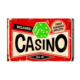 Obraz Na Płótnie Tablica Reto W Stylu Kasyna Canvas Naturalny 100x70 LB-2815-NC100-70