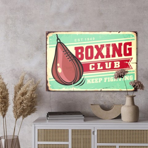 Obraz Na Płótnie Worek Treningowy I Napis W Stylu Vintage Canvas Naturalny 100x70 LB-2904-NC100-70