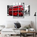 Obraz Wieloczęściowy Autobus Piętrowy W Londynie Canvas Naturalny 80x60 LBS-2190-NC80-60_2X20-60_2X20-40