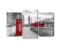 Obraz Wieloczęściowy Czerwona Budka Telefoniczna W Londynie I Big Ben Canvas 120x80 LBS-2195-C120-80_1X40-80_2X40-60