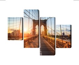 Obraz Wieloczęściowy Most Brookliński W Nowym Jorku Canvas 120x75 LBS-2057-C120-75_2X30-75_2X30-45