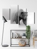 Obraz Wieloczęściowy Niedźwiedź We Mgle 3D Canvas Naturalny 80x50 LBS-4686-NC80-50_2X20-50_2X20-30