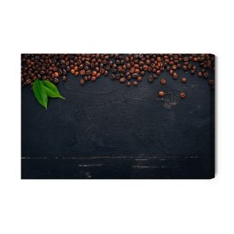 Obraz Na Płótnie Kawa Na Drewnianym Tle Canvas Naturalny 100x70 LB-2677-NC100-70