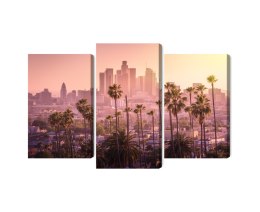 Obraz Wieloczęściowy Centrum Los Angeles O Zachodzie Słońca Canvas 120x80 LBS-2900-C120-80_1X40-80_2X40-60