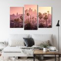 Obraz Wieloczęściowy Centrum Los Angeles O Zachodzie Słońca Canvas 120x80 LBS-2900-C120-80_1X40-80_2X40-60