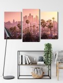 Obraz Wieloczęściowy Centrum Los Angeles O Zachodzie Słońca Canvas 120x80 LBS-2900-C120-80_1X40-80_2X40-60
