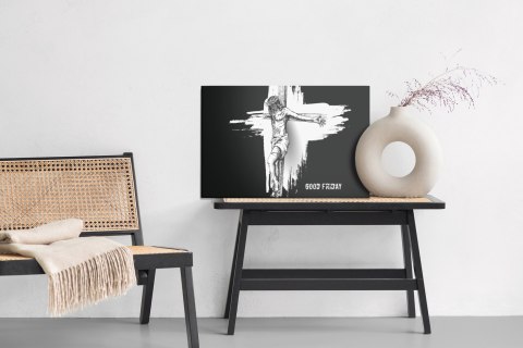 Obraz Na Płótnie Chrystus Na Krzyżu Canvas Naturalny 100x70 LB-2545-NC100-70