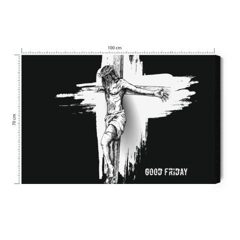 Obraz Na Płótnie Chrystus Na Krzyżu Canvas Naturalny 100x70 LB-2545-NC100-70