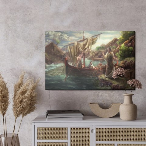 Obraz Na Płótnie Chrystus Wzywa Apostołów Canvas Naturalny 100x70 LB-2543-NC100-70