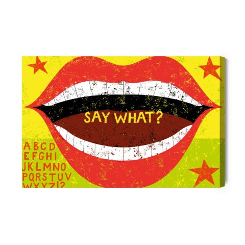 Obraz Na Płótnie Czerwone Usta W Stylu Retro Canvas Naturalny 100x70 LB-2794-NC100-70