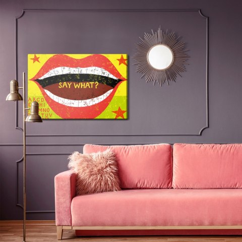 Obraz Na Płótnie Czerwone Usta W Stylu Retro Canvas Naturalny 100x70 LB-2794-NC100-70