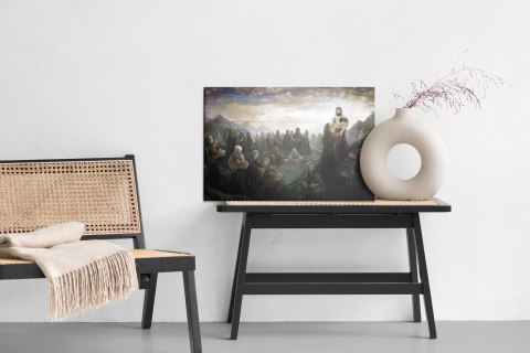 Obraz Na Płótnie Jezus Karmi Tysiące Ludzi Canvas Naturalny 100x70 LB-2536-NC100-70