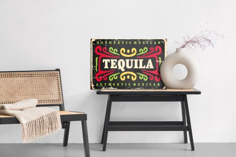 Obraz Na Płótnie Kolorowe Litery Vintage Canvas Naturalny 100x70 LB-2907-NC100-70