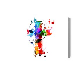 Obraz Na Płótnie Kolorowy Krzyż Canvas Naturalny 100x70 LB-2592-NC100-70