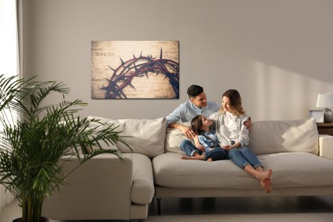 Obraz Na Płótnie Korona Cierniowa Canvas Naturalny 100x70 LB-2489-NC100-70