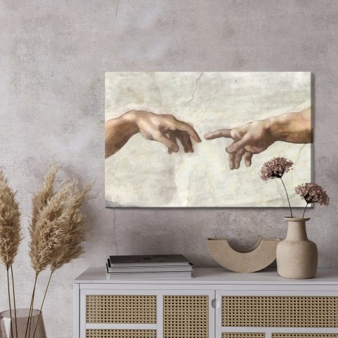 Obraz Na Płótnie Malowane Stworzenie Adama Canvas Naturalny 100x70 LB-2636-NC100-70