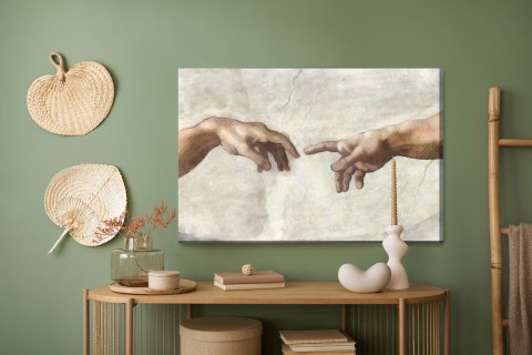Obraz Na Płótnie Malowane Stworzenie Adama Canvas Naturalny 100x70 LB-2636-NC100-70