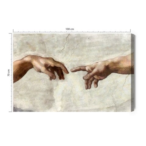 Obraz Na Płótnie Malowane Stworzenie Adama Canvas Naturalny 100x70 LB-2636-NC100-70