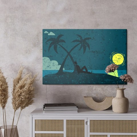 Obraz Na Płótnie Mężczyzna Na Bezludnej Wyspie Canvas Naturalny 100x70 LB-2792-NC100-70