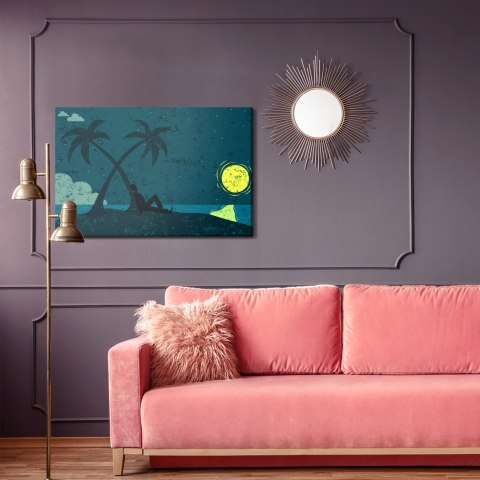 Obraz Na Płótnie Mężczyzna Na Bezludnej Wyspie Canvas Naturalny 100x70 LB-2792-NC100-70