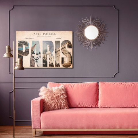 Obraz Na Płótnie Pocztówka Z Paryża Canvas Naturalny 100x70 LB-2776-NC100-70