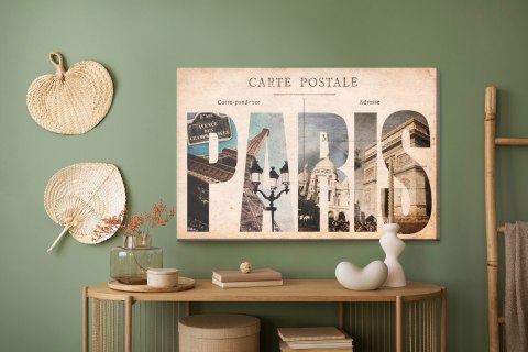 Obraz Na Płótnie Pocztówka Z Paryża Canvas Naturalny 100x70 LB-2776-NC100-70