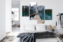 Obraz Wieloczęściowy Jezioro Braies We Włoszech Canvas 120x75 LBS-2413-C120-75_2X30-75_2X30-45