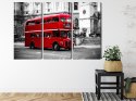 Obraz Wieloczęściowy Autobus Piętrowy W Londynie Canvas 120x80 LBS-2188-C120-80_3X40-80