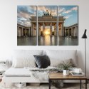 Obraz Wieloczęściowy Brama Brandenburska W Berlinie Canvas 120x80 LBS-2746-C120-80_3X40-80