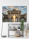 Obraz Wieloczęściowy Brama Brandenburska W Berlinie Canvas 120x80 LBS-2746-C120-80_3X40-80