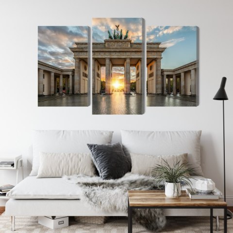 Obraz Wieloczęściowy Brama Brandenburska W Berlinie Canvas 120x80 LBS-2747-C120-80_1X40-80_2X40-60