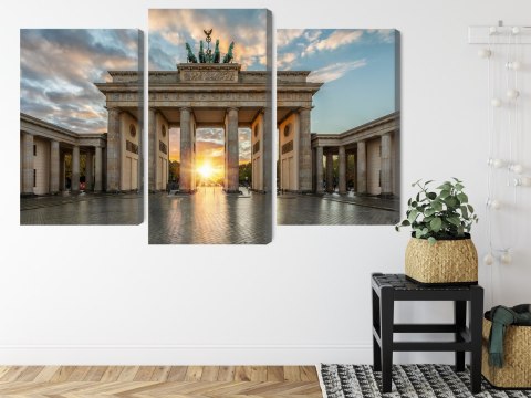 Obraz Wieloczęściowy Brama Brandenburska W Berlinie Canvas 120x80 LBS-2747-C120-80_1X40-80_2X40-60