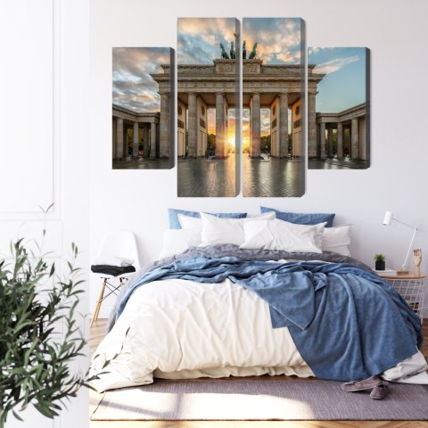 Obraz Wieloczęściowy Brama Brandenburska W Berlinie Canvas 80x60 LBS-2748-C80-60_2X20-60_2X20-40
