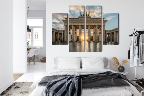 Obraz Wieloczęściowy Brama Brandenburska W Berlinie Canvas 80x60 LBS-2748-C80-60_2X20-60_2X20-40