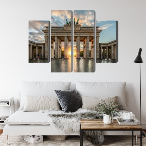 Obraz Wieloczęściowy Brama Brandenburska W Berlinie Canvas Naturalny 80x60 LBS-2748-NC80-60_2X20-60_2X20-40