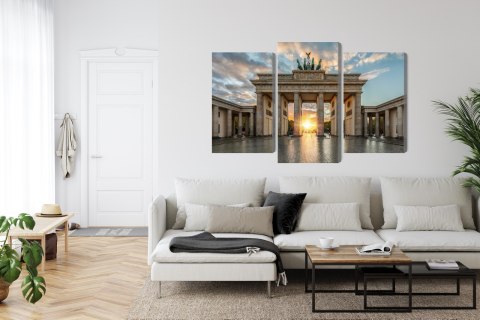 Obraz Wieloczęściowy Brama Brandenburska W Berlinie Canvas Naturalny 90x60 LBS-2747-NC90-60_1X30-60_2X30-45