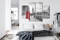 Obraz Wieloczęściowy Czerwona Budka Telefoniczna W Londynie 3D Canvas Naturalny 80x60 LBS-2176-NC80-60_2X20-60_2X20-40