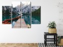 Obraz Wieloczęściowy Jezioro Braies We Włoszech Canvas Naturalny 80x60 LBS-2412-NC80-60_2X20-60_2X20-40