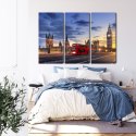 Obraz Wieloczęściowy Panorama Westminsteru I Big Bena, Londyn Canvas 120x80 LBS-2139-C120-80_3X40-80