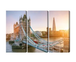 Obraz Wieloczęściowy Tower Bridge O Wschodzie Słońca Canvas 120x80 LBS-2134-C120-80_3X40-80